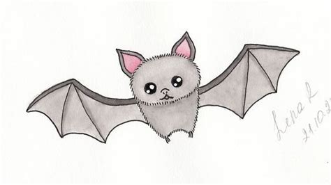 How to Draw a Cute Cartoon Bat Easy Step by Step - Halloween Drawings ...