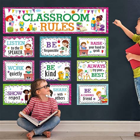 Classroom Rules Bulletin Board Set For Classroom Decorations Classroom ...