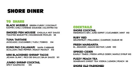 Menu Monday | Shore Diner - dineSarasota