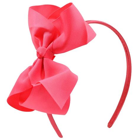 Grosgrain Ribbon Headband With Bow Neon Pink | Ribbon headbands, Neon pink, Grosgrain ribbon