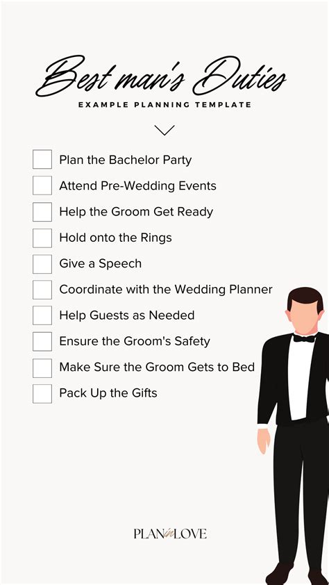 Best Man's Duties Checklist: How to Be the Ultimate Wingman for the Groom - Plan In Love