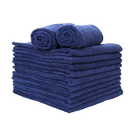 Arkwright 12 Pack of Microfiber Hand Towels - 16" x 27" - Navy Blue - Quick Drying and Absorbent ...