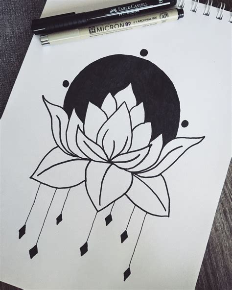 Lotus flower drawing pen ink art | Ink pen art, Art drawings sketches simple, Art drawings simple