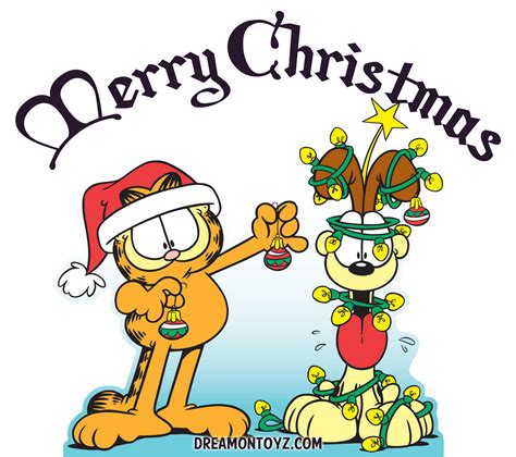 FREE Cartoon Graphics / Pics / Gifs / Photographs: Garfield and Odie Holiday Greetings