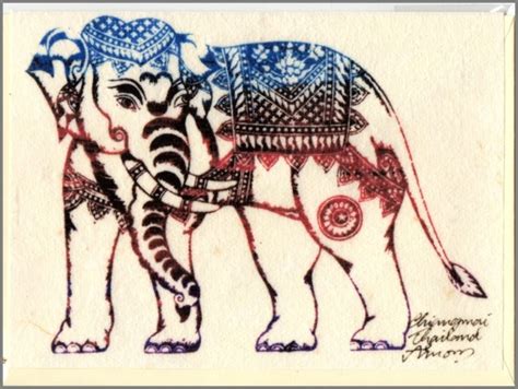 Thai Traditional Art of Elephant by Printing on Saa Paper - Etsy