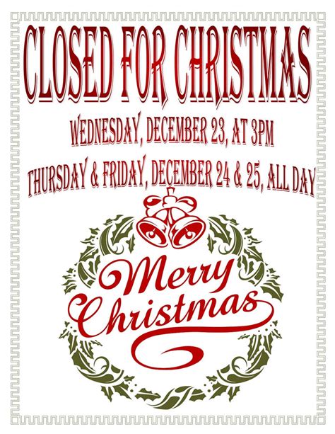 Closed for Christmas