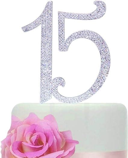 Number"15" Birthday Quinceneara Sweet 15 Cake Topper - Monogram ...