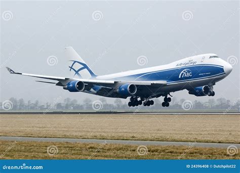 ABC Boeing 747 Cargo Plane Landing Editorial Stock Photo - Image of airline, airplane: 24396408