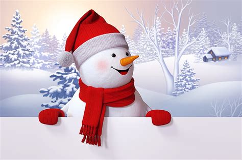 HD wallpaper: snowman, happy, winter, cute | Wallpaper Flare