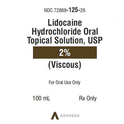 Lidocaine Viscous Oral Solution — Mountainside Medical Equipment