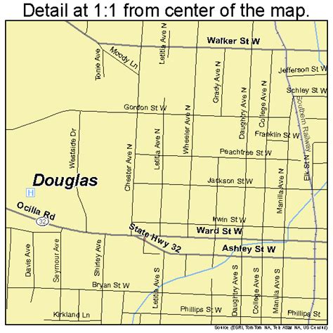 Douglas Georgia Street Map 1323872