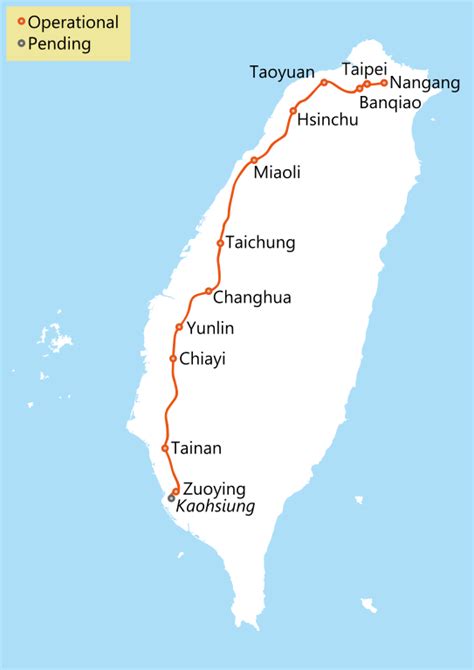 Taiwan High Speed Rail Map - Maping Resources