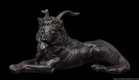 Horned Rebel Wolf - Black with Green Eyes - Windstone Editions