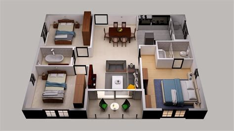 Large Low Budget 2 Bedroom House Floor Plan Design 3D Most Effective – New Home Floor Plans