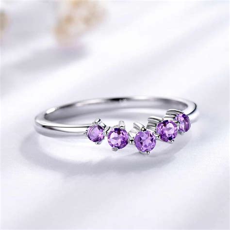 Sterling Silver Amethyst Ring Dainty Simple Ring 925 - Etsy