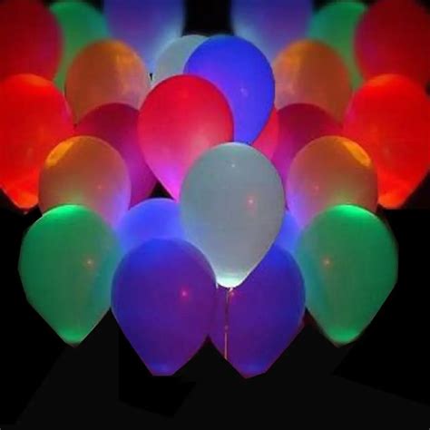 50 unids Flash Led Iluminado LED Globo Globos Resplandor En La Oscuridad del Cielo Linternas ...