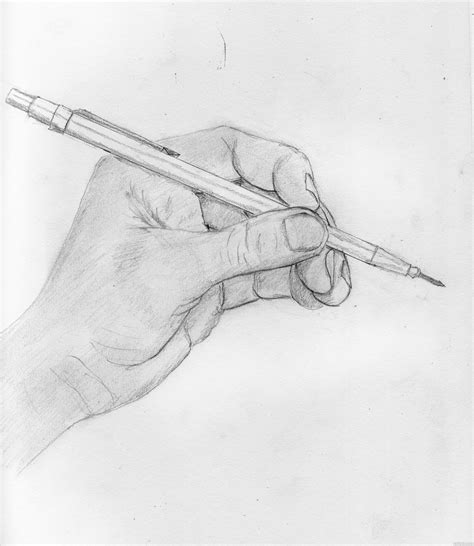 Hand Holding A Pencil Sketch at PaintingValley.com | Explore collection of Hand Holding A Pencil ...