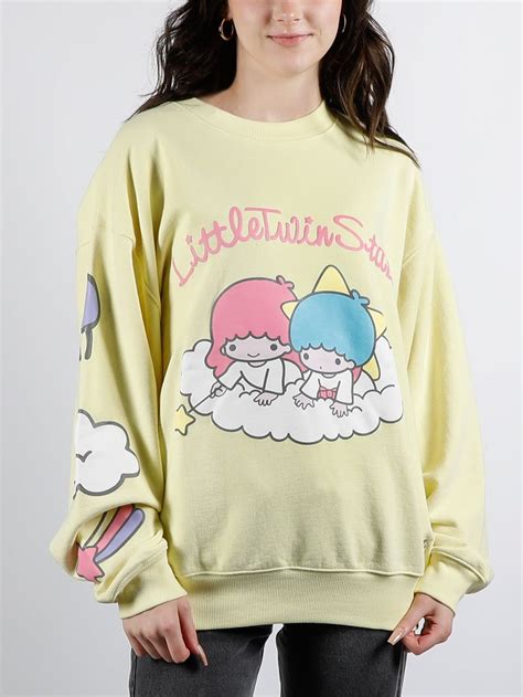 Sanrio Little Twin Stars Puff Print Crew Neck Sweatshirt | Official Apparel & Accessories ...