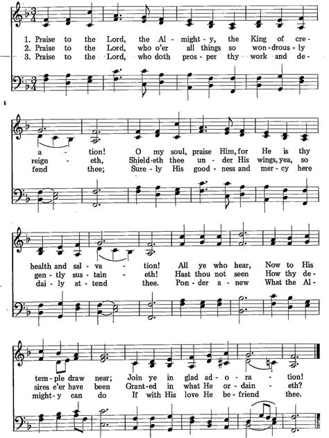 Praise to the Lord the Almighty the King of creation | SDA HYMNAL | Praise, Hymnal, Old sheet music