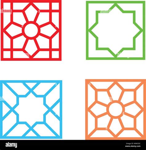 Islamic square tile pattern on white, vector art design Stock Vector Image & Art - Alamy