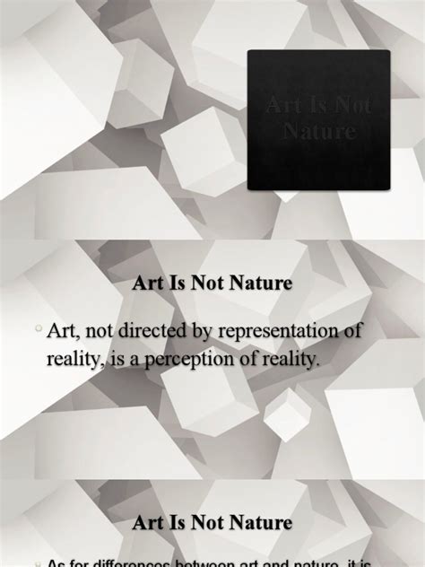 Art Is Not Nature | PDF