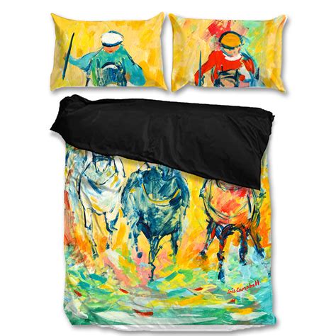 Bright, Colourful Artistic Printed Horse Racing Bedding Sets - Covers - MyEmporium.com