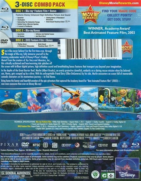 Finding Nemo: 3 Disc Collector's Edition (Blu-ray + DVD Combo) (Blu-ray 2003) | DVD Empire