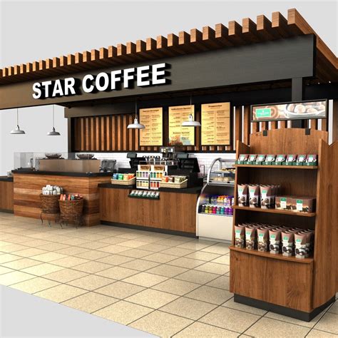 3d model coffee kiosk | Kiosk design, Cafe interior design, Coffee bar design