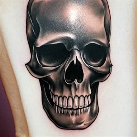 chrome skull tattoo | Stable Diffusion