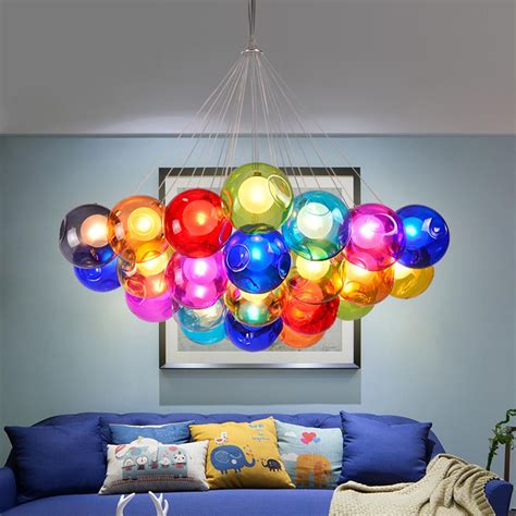 Modern LED Colorful Glass Bubbles Pendant Light Chandelier Ceiling Lamp Lighting | Ceiling ...