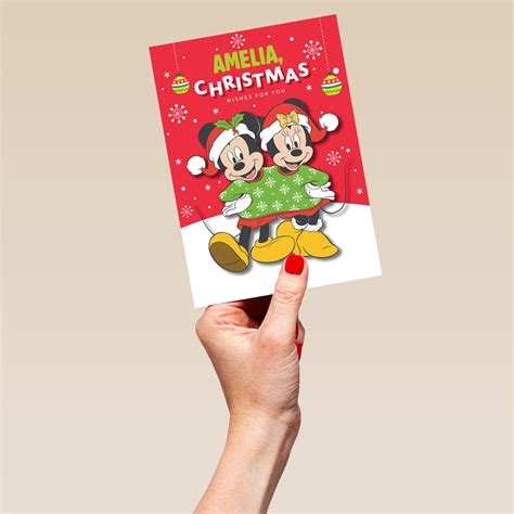 Personalised Kids Disney Mickey & Minnie Christmas Card | Hallmark UK