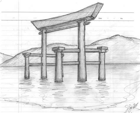 Torii Gate Drawing at PaintingValley.com | Explore collection of Torii ...