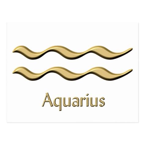 Aquarius gold symbol postcards | Zazzle