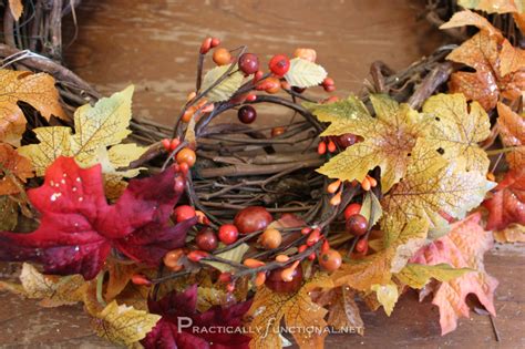 Simple Hanging Fall Wreath Chandelier Tutorial - Practically Functional