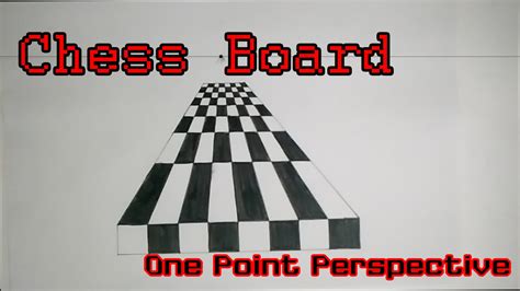 How to draw "Chess Board" in One Point Perspective #3 - YouTube