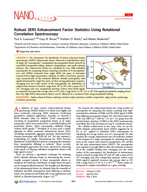 (PDF) Robust SERS enhancement factor statistics using rotational ...