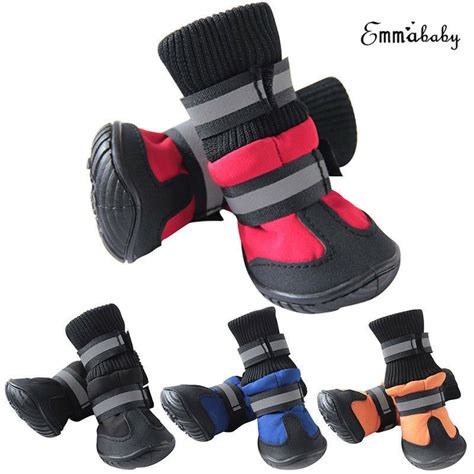 4PCS Pets Dog Winter Warm Snow Booties Waterproof Anti-Slip Protective Shoes Boots - Walmart.com