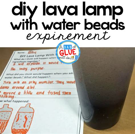 DIY Lava Lamp With Water Beads Experiment Freebie