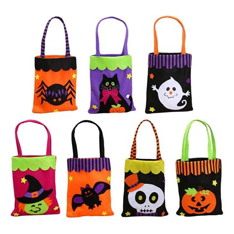 Colorful Halloween Candy Bag Gift Bags Pumpkin Trick Or Treat Bags ...