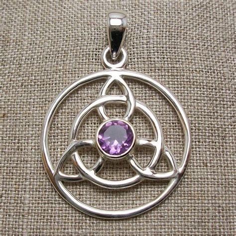 Trinity Knot Necklace, Celtic Jewelry, Irish Jewelry, Triquetra, Celtic Knot Jewelry, Garnet ...