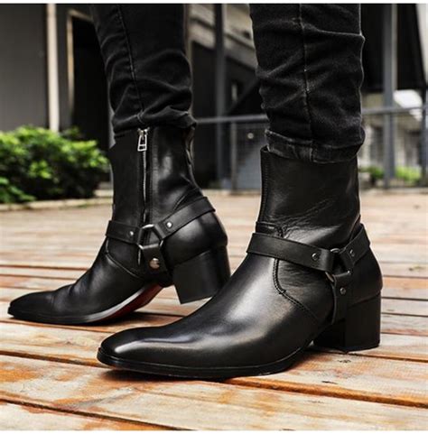 Handmade Mens Black Leather Ankle Boots, Men Ankle | RebelsMarket