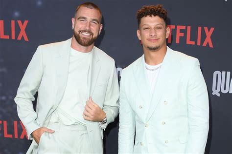 Patrick Mahomes and Travis Kelce Wear Matching Pastel Suits for ...