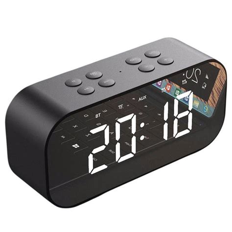 AEC BT501 Bluetooth Speaker with LED Alarm Clock - Black