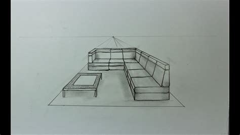 One Point Perspective Drawing Sofa | www.cintronbeveragegroup.com