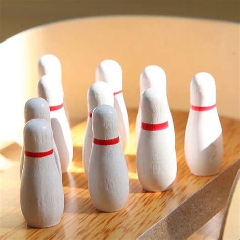 Mini Wooden Desktop Bowling Game