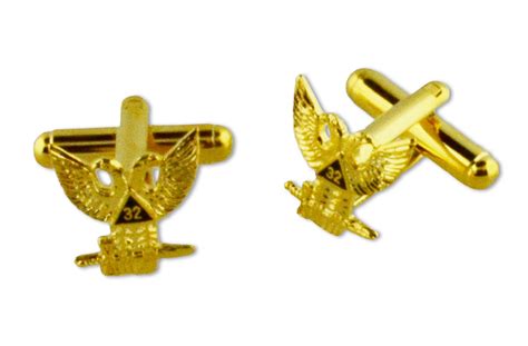 Scottish Rite 32nd Degree - Wings Up (Bald Eagles) - Masonic Cufflinks ...