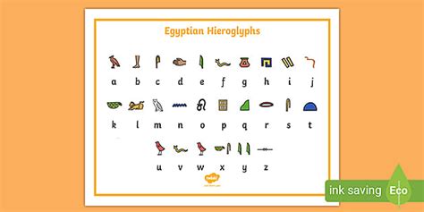 Hieroglyphics Alphabet | Download and Print | Twinkl