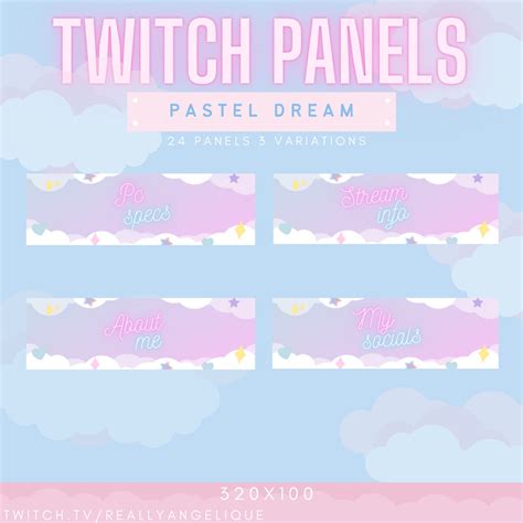 24x Pink Cloud Twitch Panels / Neon / Aesthetic / Kawaii / Cute Panels ...