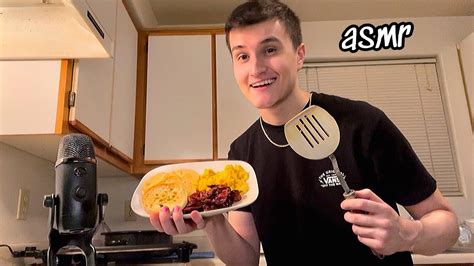 ASMR Cooking & Eating Breakfast With Me 🥓💤 - YouTube