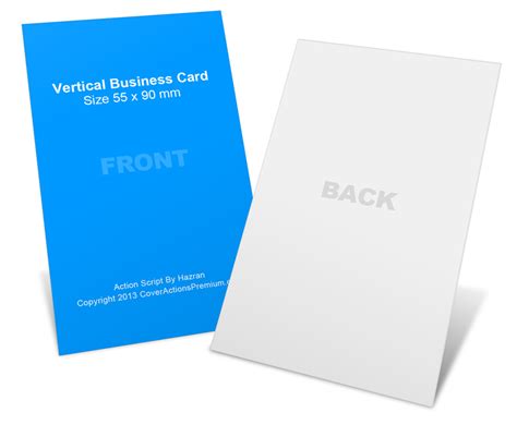 Vertical 90 x 55mm Business Card Mock Ups | Cover Actions Premium | Mockup PSD Template